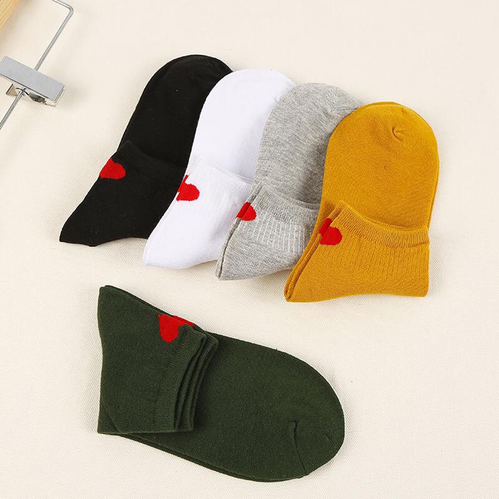 BRGUNIK Kaos Kaki Motif love Kaos Kaki Pendek Lucu Socks Fashion Wanita Korea Import R138 019