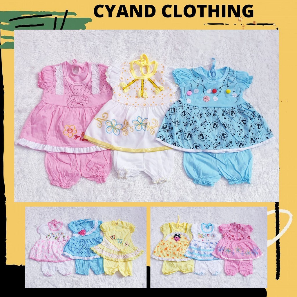 PAKET HEMAT DRESS BABY USIA 0-12 BULAN / CYAND CLOTHING / SETELAN BAJU ANAK