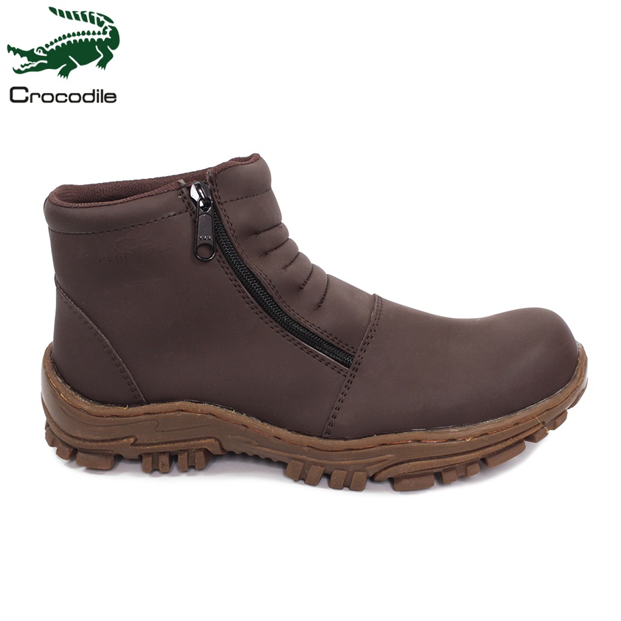 SEPATU BOOTS ZIPPER PRIA  CROCODILE STRUTS KREM RESLETING SANTAI KASUAL KERJA SAFETY