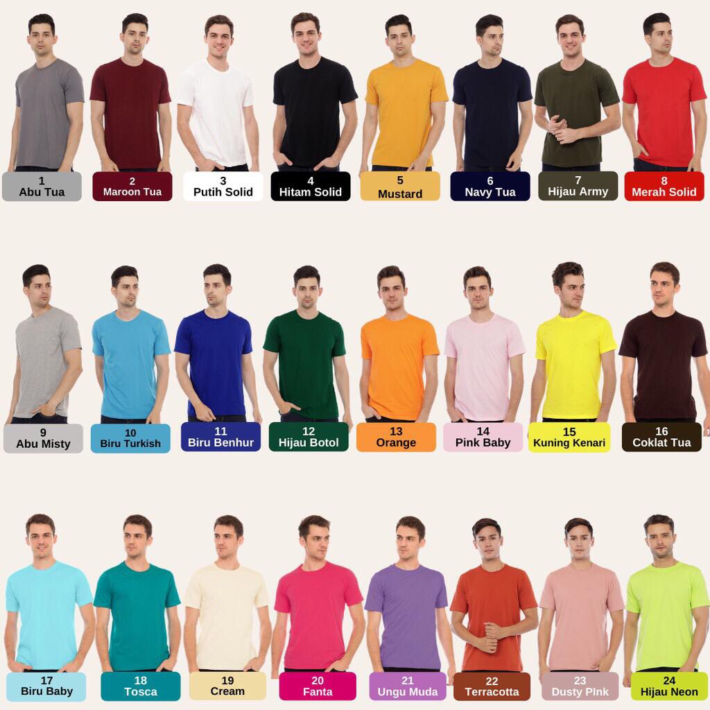 KAOS POLOS PRIA &amp; WANITA COTTON 30S COMBED REGULAR FIT BAJU LENGAN PENDEK