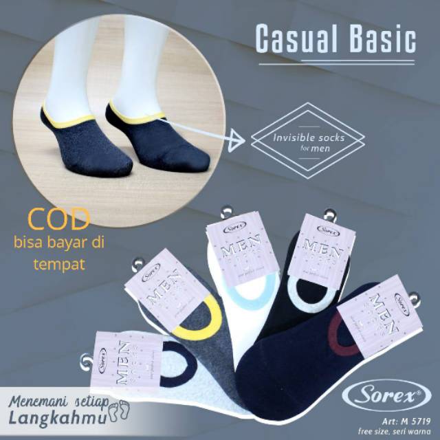 Kaos kaki pria pendek M5713/M5714/M5715/M5719 invisible sock