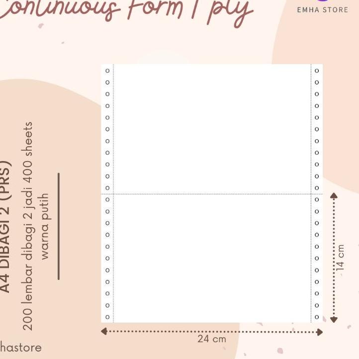 

↕Best⋆ Kertas Continuous Form Struk PPOB PLN A4 Dibagi 2 1 Ply 200 Lembar 81