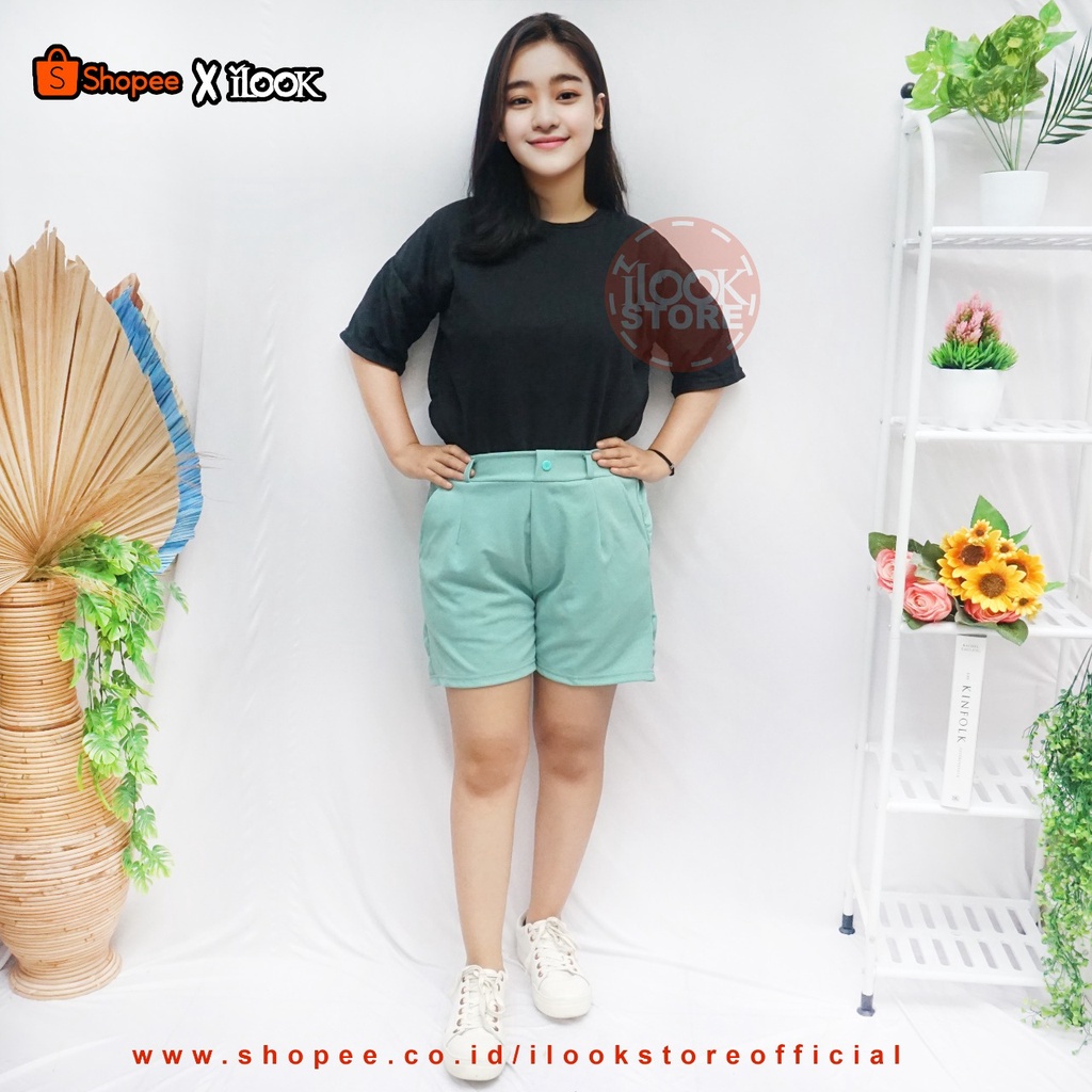 ilook | Hotpant Cornel | Celana Pendek Kancing | Celana Pendek Cornel | Hotpant Style Korea