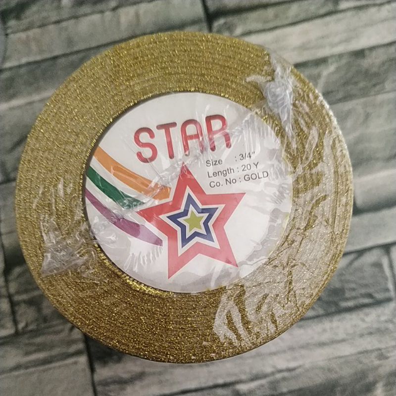 

pita emas ukuran 3/4" (2cm)