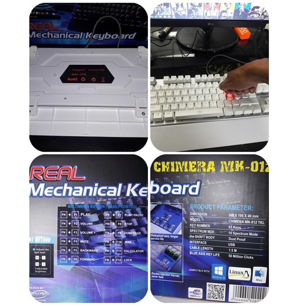 Mediatech Keyboard Gaming Mechanical Chimera MK-012 - Real Mechanical Keyboard -- 520220