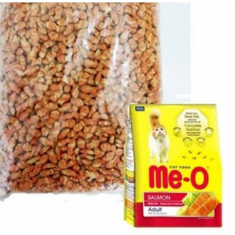 Meo salmon repack ukuran 500 gr makanan kucing