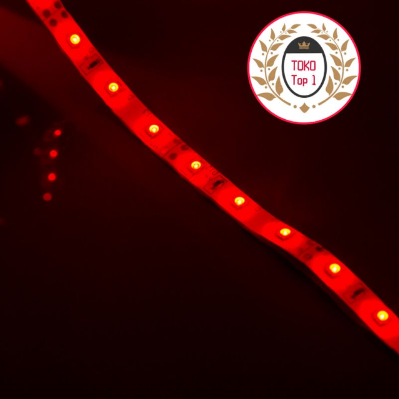 lampu led strip 2835 ip44 DC12V  5m warna merah/ waterproof lampu plasfon lampu etalase