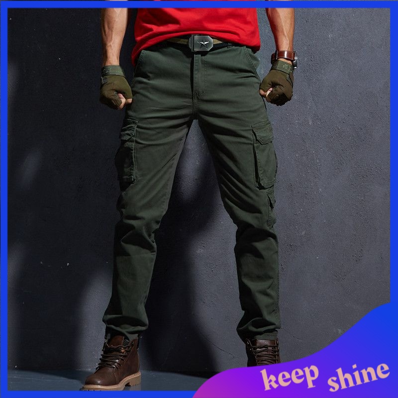 Celana Kargo Pria Big Size Cargo Pants Men  Military Tactical Training Pants Fashion Trousers Multi-