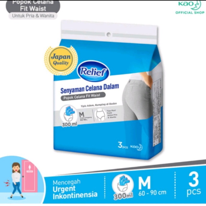 RELIEF POPOK CELANA FIT WAIST UKURAN M 300ML