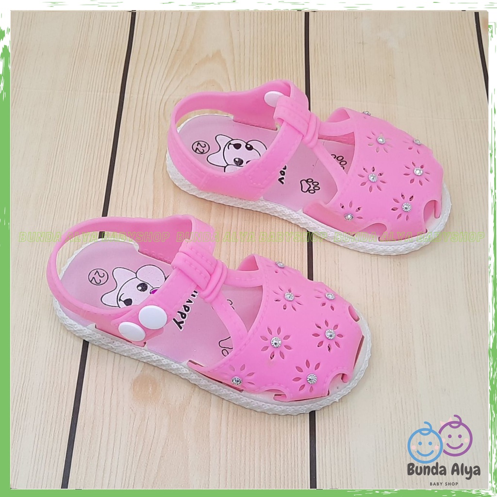 Sendal Anak Perempuan IMPORT Usia 9 Bulan Sampai 3 Tahun PINK Model Lucu  Sepatu Sandal Anak Cewek Karet Elastis Anti Licin Kekinian Nyaman Dipakai Size 16 Sampai  24