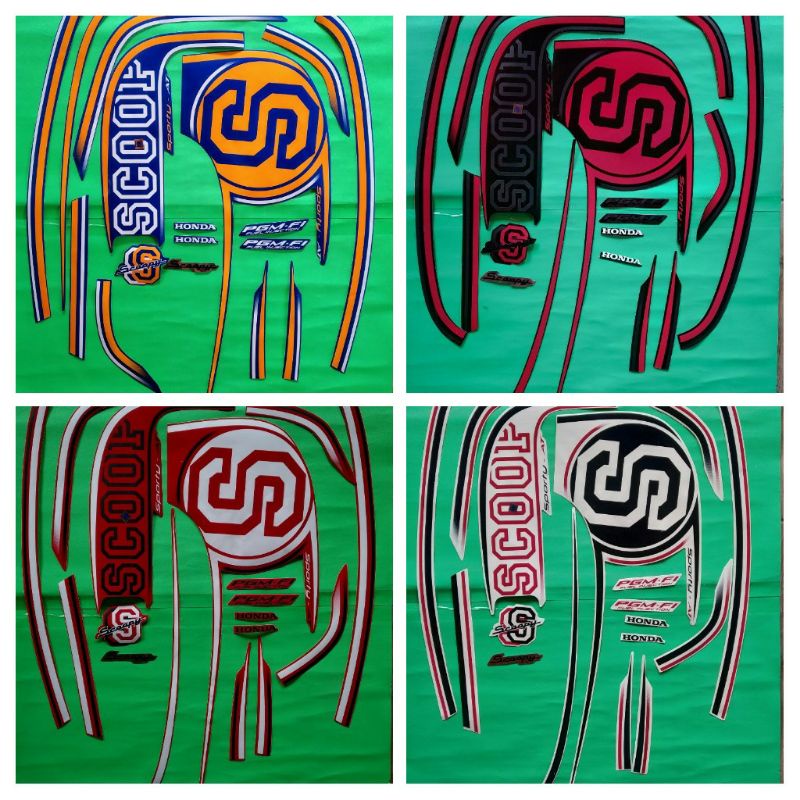 Stiker Striping Motor Honda Scoopy Sporty FI 2014 Standar Original