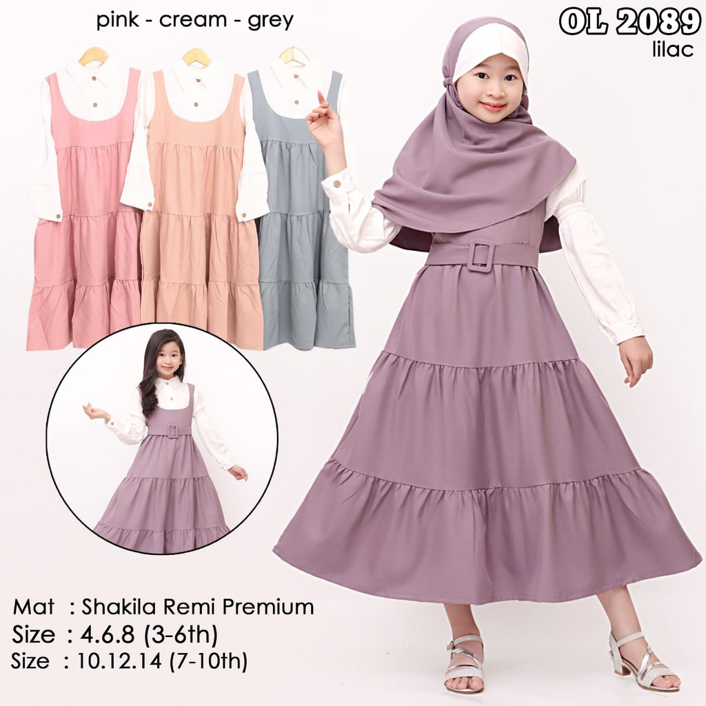 3 6 Tahun Baju Gamis Anak Anak Perempuan Terbaru 2021 2022 Muslim Anak Cewek 2089 Shopee Indonesia