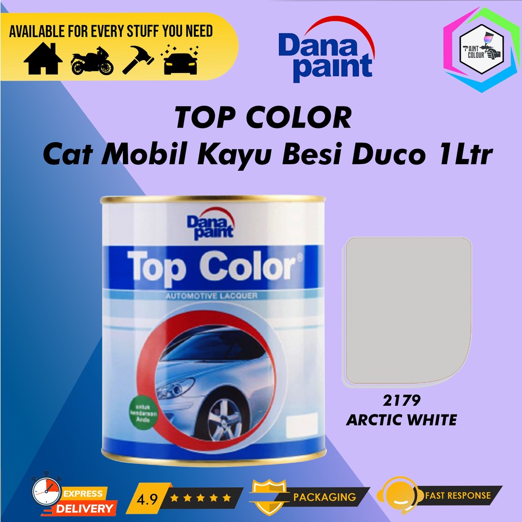 TOP COLOR 2179 Arctic White - Cat Mobil Kayu Besi Duco