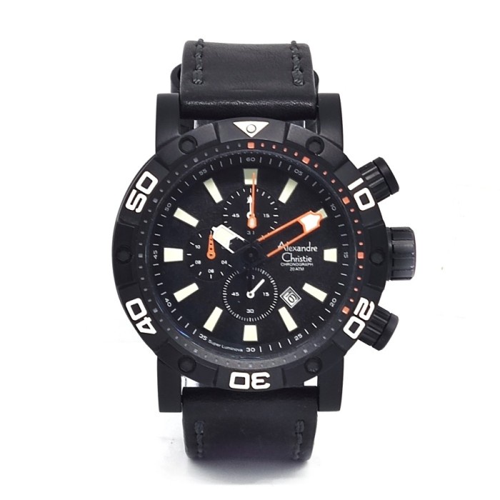 Jam Tangan Alexandre Christie AC 6413 MC Man Pria Leather Murah Original