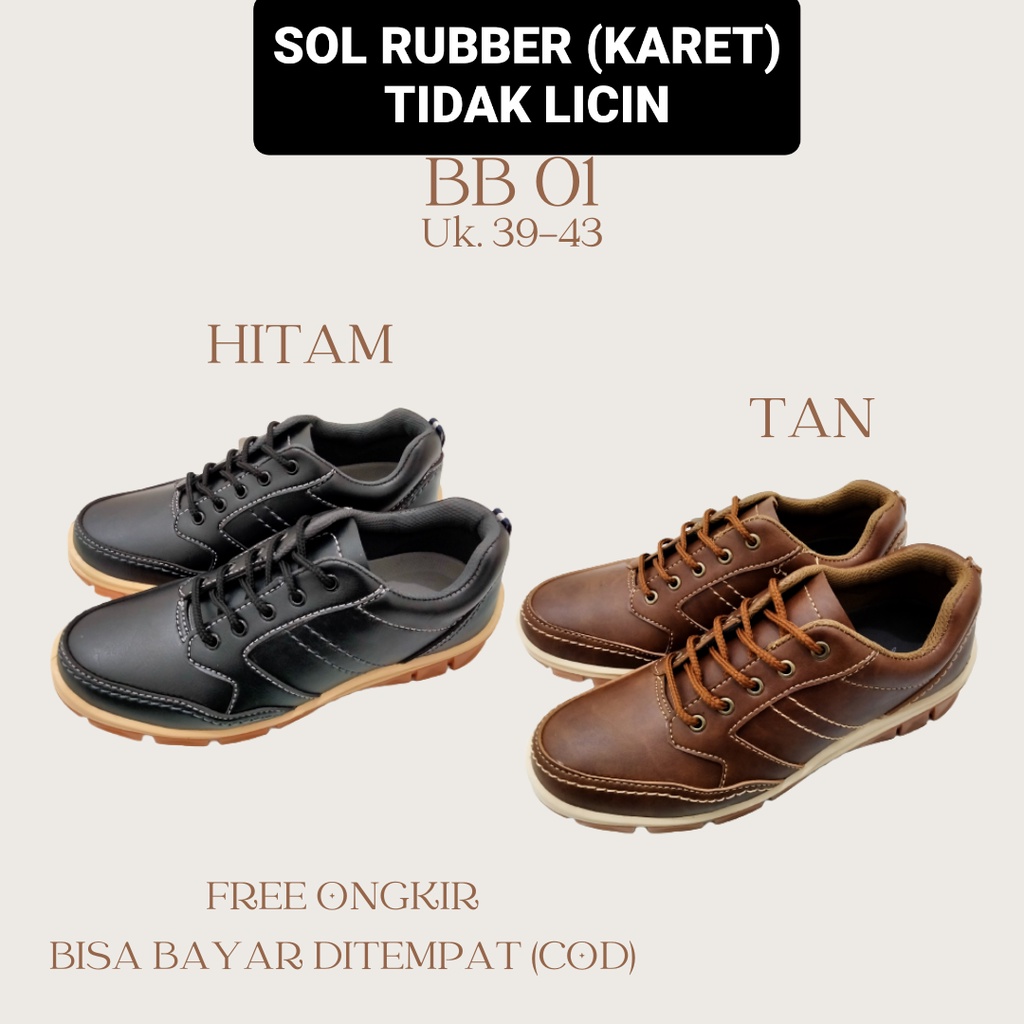 GRANDSCOOPY Sepatu Pria BB 01 Original Import Sepatu Casual Kulit Kerja Kantor Santai Pesta Fashion 