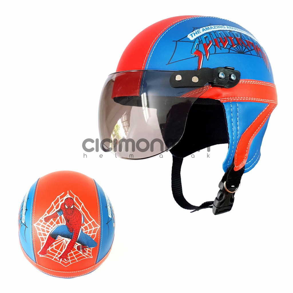 Helm Anak Retro Karakter Spiderman