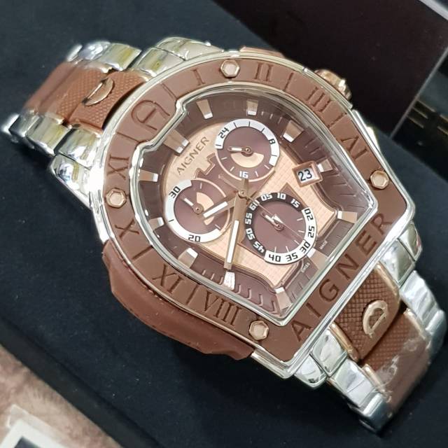 Jam Tangan Pria Aigner Roma Chrono 48mm All Steel Combi