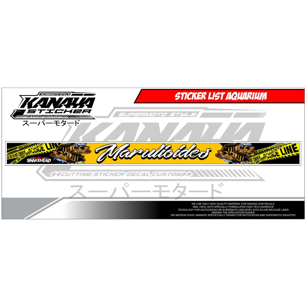 Sticker List Aquarium  Channa Marulioides / Stiker Akuarium Channa YS -omensticker