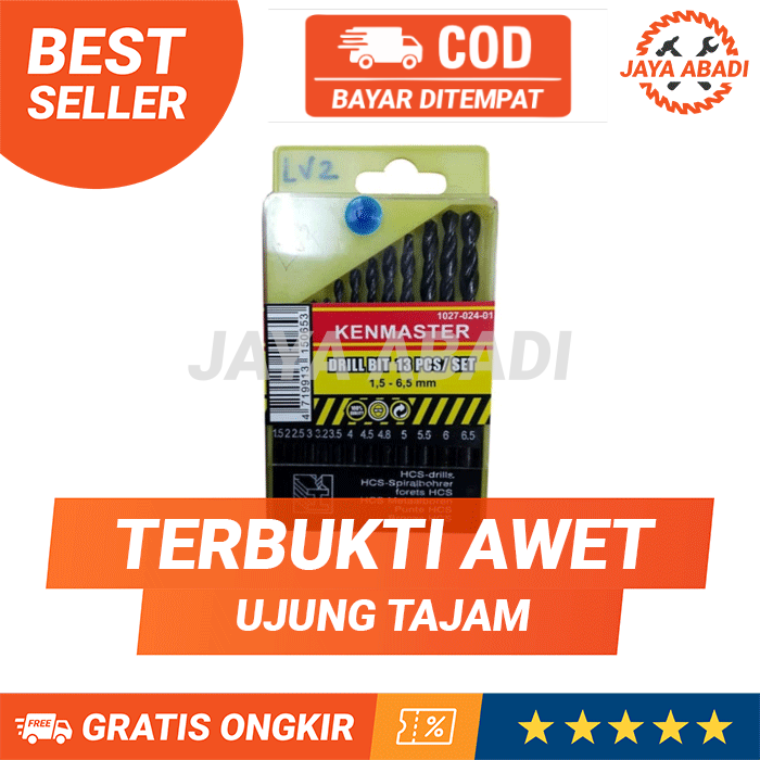 Mata Bor Besi Set 13 Pcs / Mata Bor Mini / Bor Listrik Kenmaster Original / Perkakas Tukang