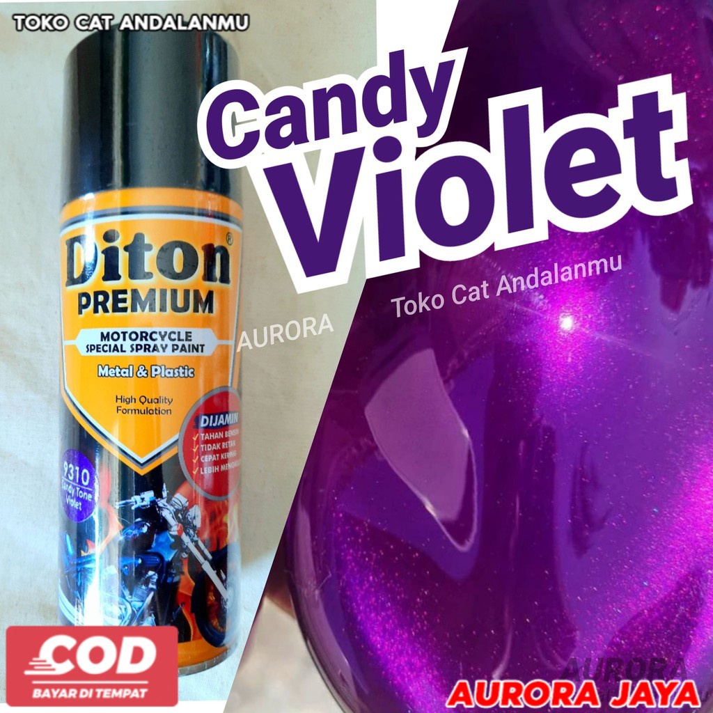 Pilox Diton Premium Candy Tone Violet Ungu Purple 9310 Cat Mobil Motor Tahan Bensin Paint Pilok