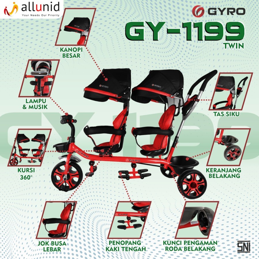 Sepeda Stroler Anak GYRO GY-1199 Sepeda Aanak