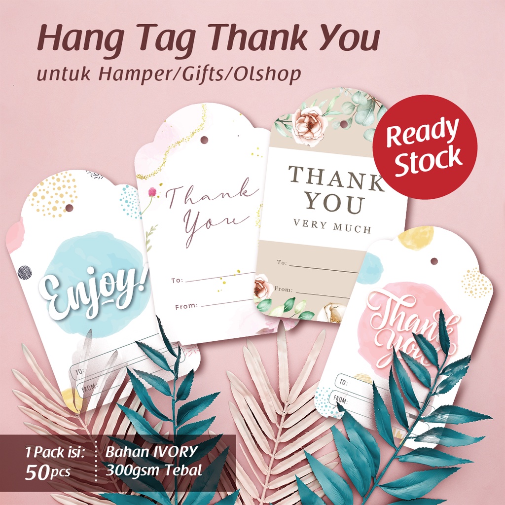 

[Isi 50pcs] Hang Tag Thank You/ Hang Tag Terima Kasih/ Kartu Thank You