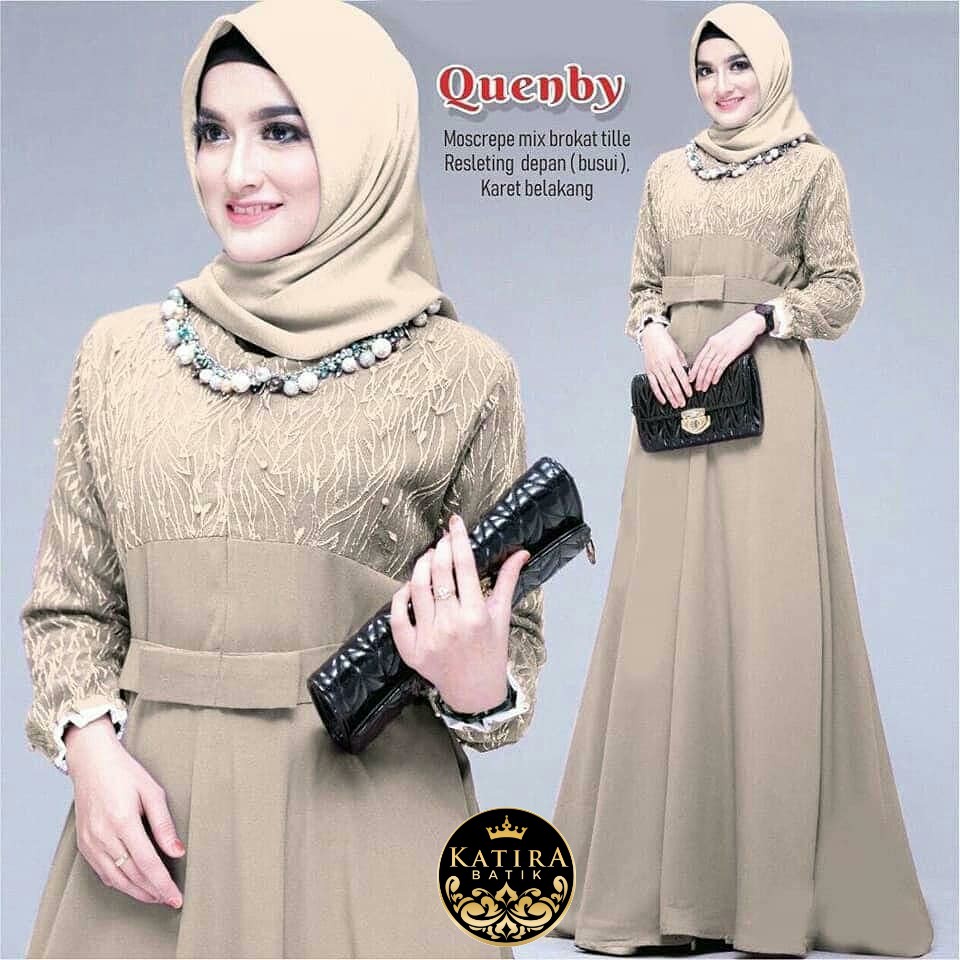 GAMIS WANITA  ADA JUMBO LD 110 GAMIS QUENBY GAMIS PESTA TILE BRUKAT BUSUI FRIENDLY GAMIS WANITA GAMI