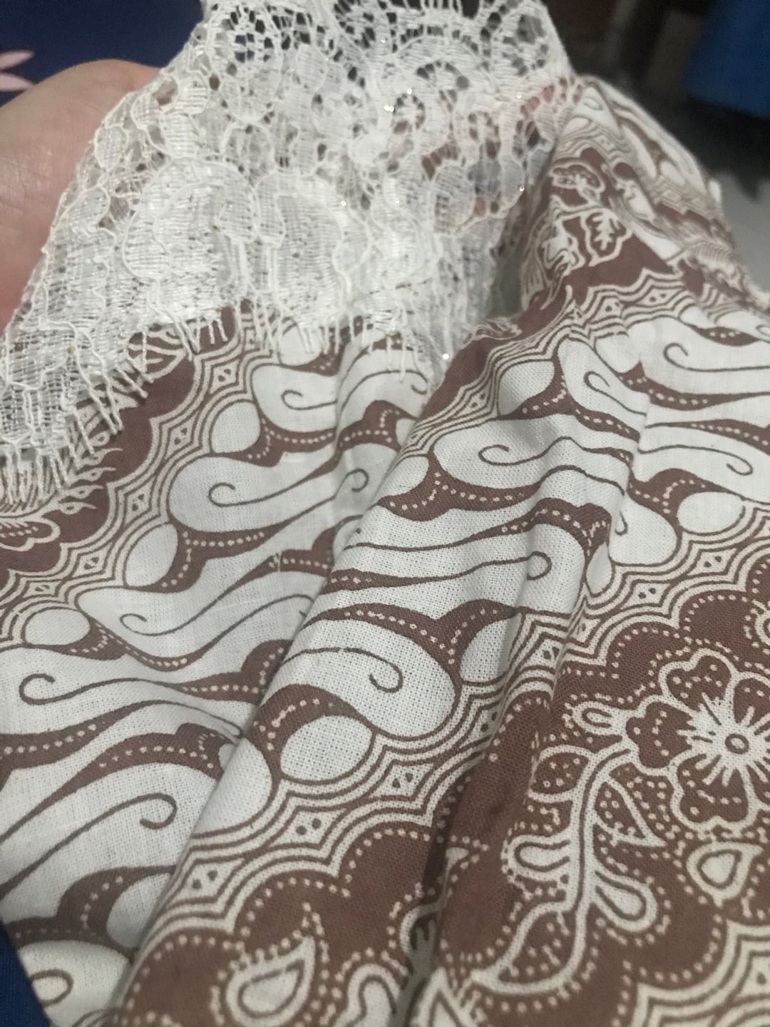 Blus Modern Batwing Batik Brokat Brukat Renda Jumbo Pastel Atasan Batik Soft Pesta Kondangan (seno)