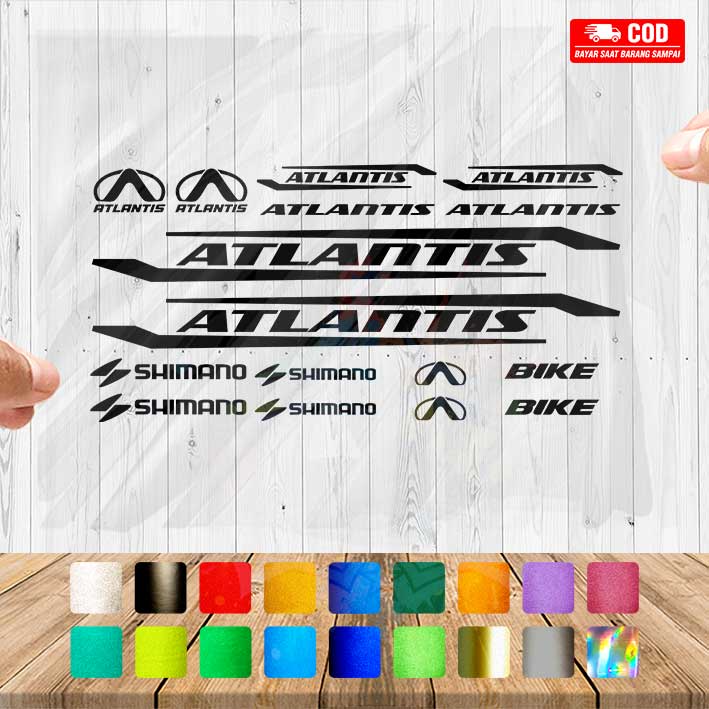 Cutting Stiker Atlantis Variasi Sepeda Sticker Frame Aksesoris Body Style Lipat Keren Decal Striping Bike Road Fixie Mtb Balap Timbul Universal Murah Reflective Nyala Tahan Air Bodi Hologram Batang Gunung Anak Sepedah Kustom Modif