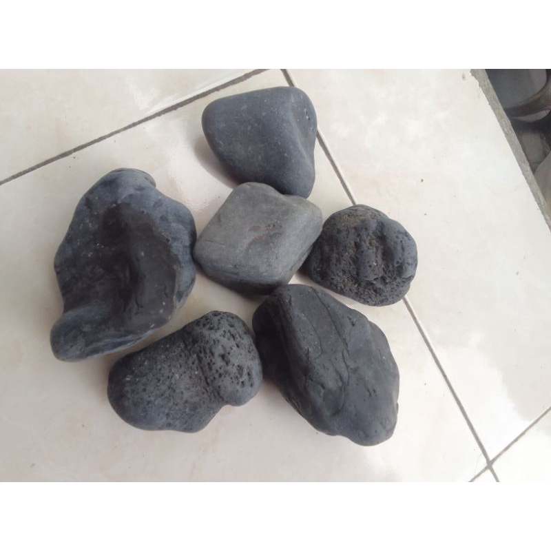 Jual Batu alor hitam/Batu hitam 1kg/Batu alam/Batu kali/batu gosok