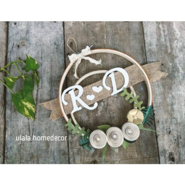 WREATH / HOOP ART / Hiasan Dinding RUSTIC / Dekorasi Rumah Rustic