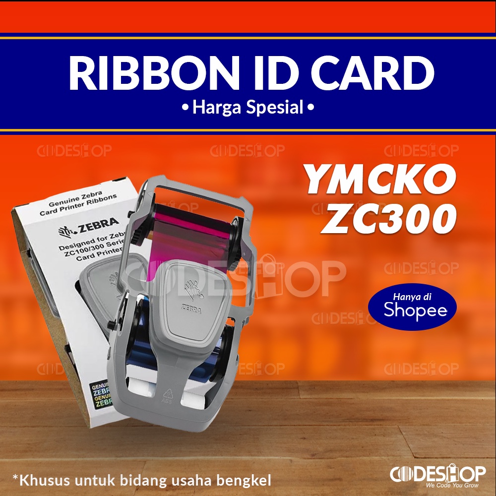 RIBBON YMCKO ID CARD PRINTER ZEBRA ZC 300 PN: 800300-550AP