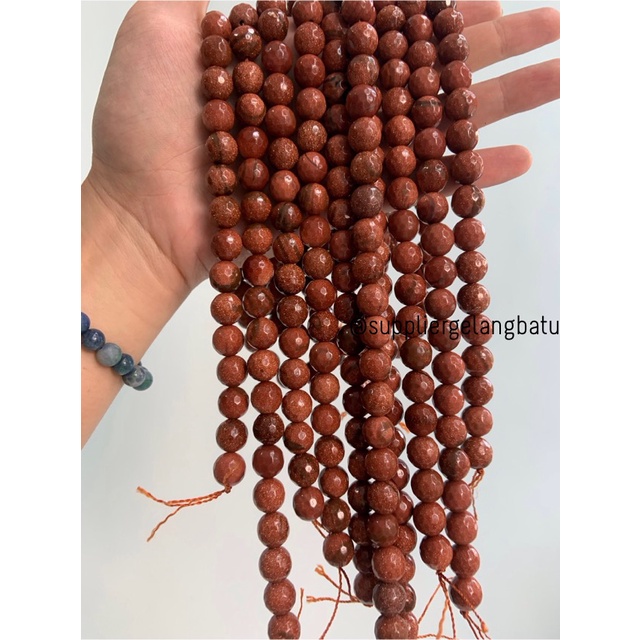 batu alam pasir mas coklat FACETED 12mm brown sand stone cutting