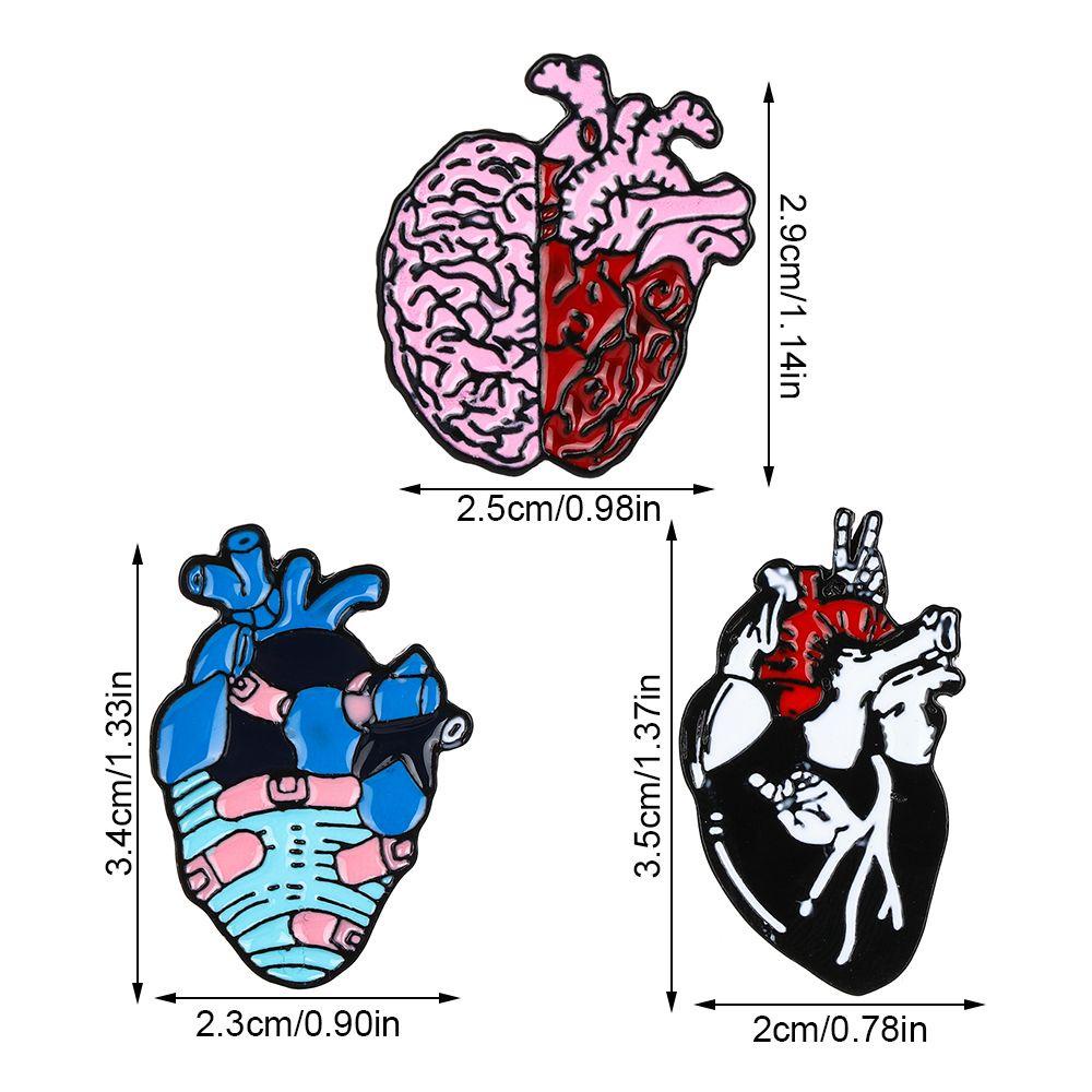Bros Pin Bentuk Jantung Anatomi Untuk Dekorasi Kerah