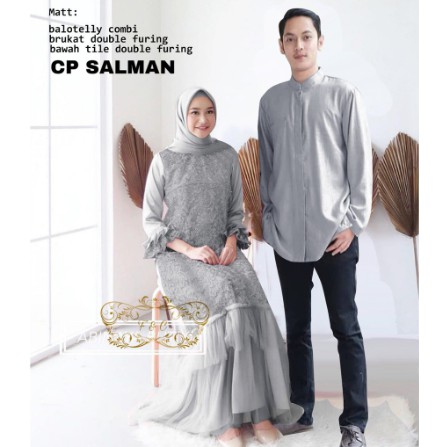 Promo Lebaran Muslim Couple Gamis Bintan 2WARNA Busana Muslim Pasangan / Baju Lebaran Couple