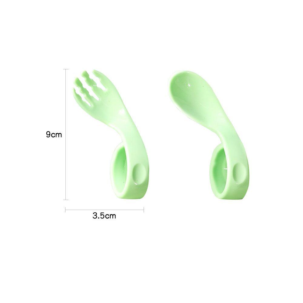 Wonder Twist Fork Spoon Suit Curved Antislip Utensils Set Peralatan Makan Portable Bayi