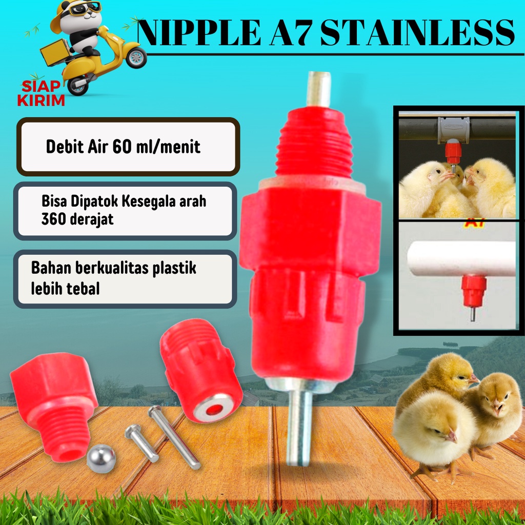 Nipel Nipple Nippel Niple Nepel Alat Minum Otomatis Ayam Petelur A7 AG ZONE