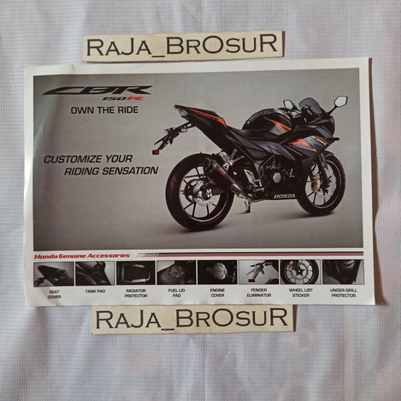 Poster brosur Honda CBR 150 R genuine accessories