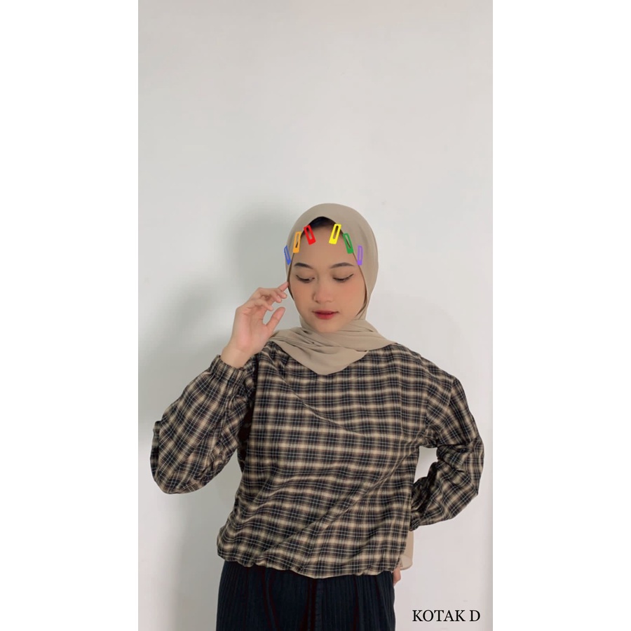 BEFAST - ZFS OOTD Wanita Blouse YOGIE / TINCA TARTAN BLOUSE / OOTD Wanita Pakaian Blouse / Blouse Keluaran Terbaru / Bloue Motif Kotak-Kotak / Hem Blouse Kekiniaan Remaja Wanita / Trendy