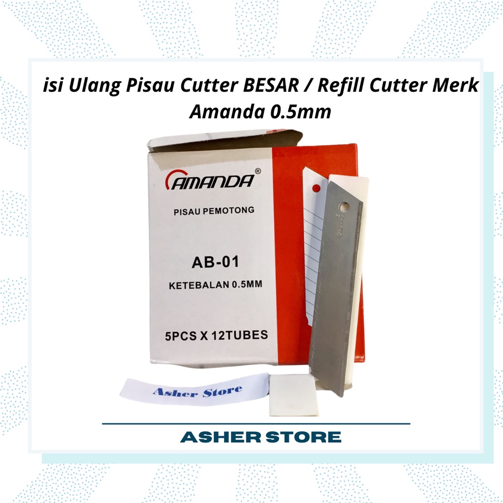 

isi Ulang Pisau Cutter BESAR / Refill Cutter Merk Amanda 0.5mm
