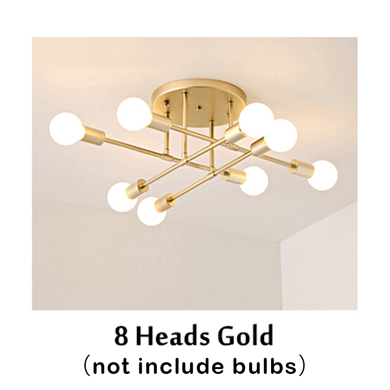 Lampu Gantung 6 Led E27 Industrial Bahan Besi Untuk Plafon Ruang Tamu Modern minimalist chandelier (Bohlam tidak termasuk)