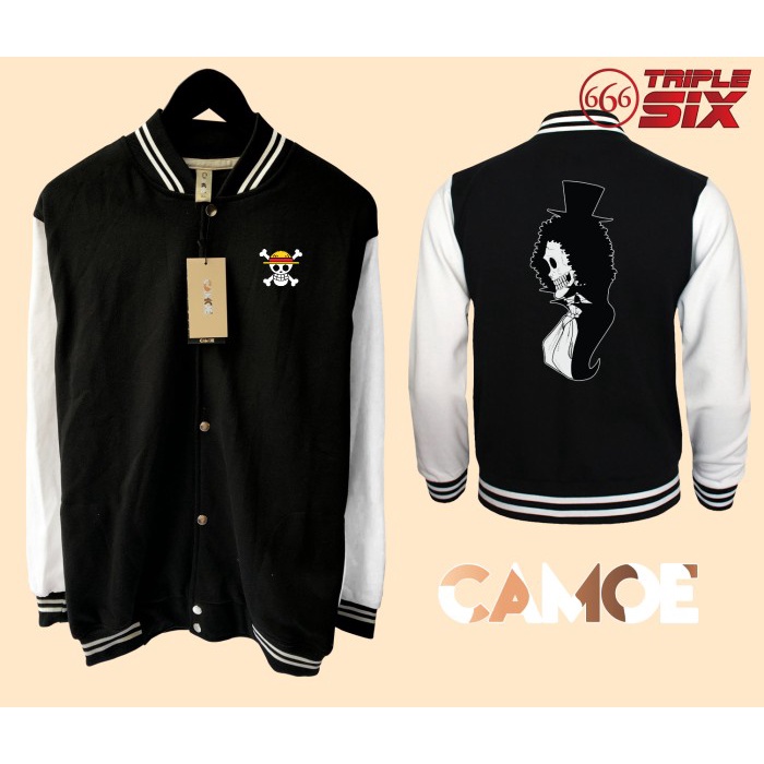 Jaket pria distro keren grosir pakaian pria Jaket Baseball varsity anime one piece Soul king b AF442