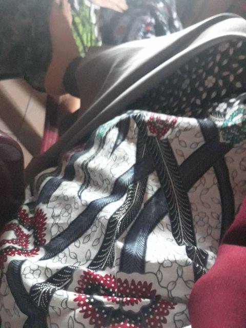 Tunic Batik Motif Ilalang Putih M L Xl Xxl Xxxl