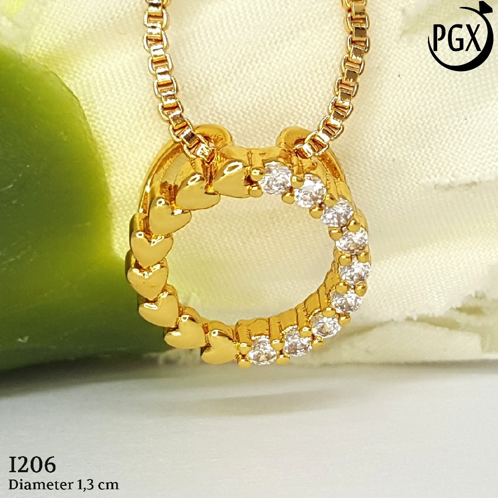 PGX Liontin Kalung Xuping Wanita Perhiasan Lapis Emas Aksesoris Fashion - I206