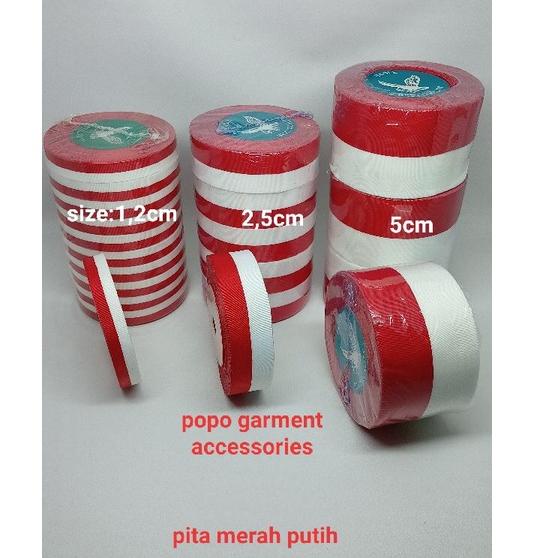 

ES pita merah putih 1inchi ( 2.5cm ) -/+25 yard ➥ ➥