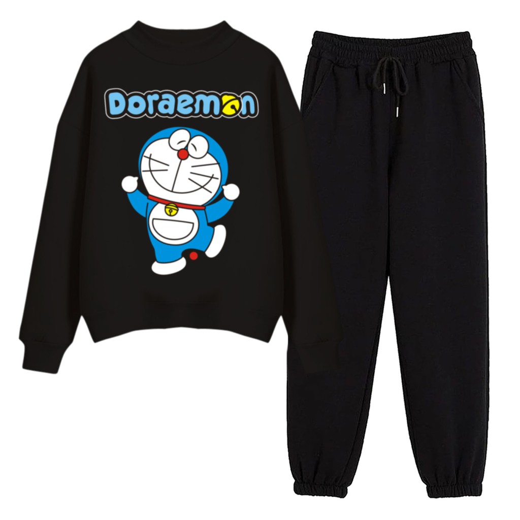 BESS - Baju Setelan Wanita Murah / Setelan Sweater + Jogger Hitam - DORA DANCE