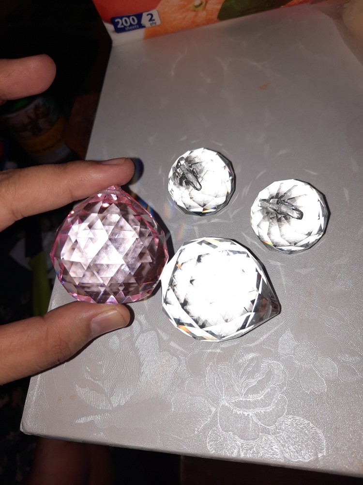 Aksesoris Kristal Lampu Hias Lilin Chandelier Baso Bakso Bola 40 Mm Bening Ungu Pink Hitam Kuning