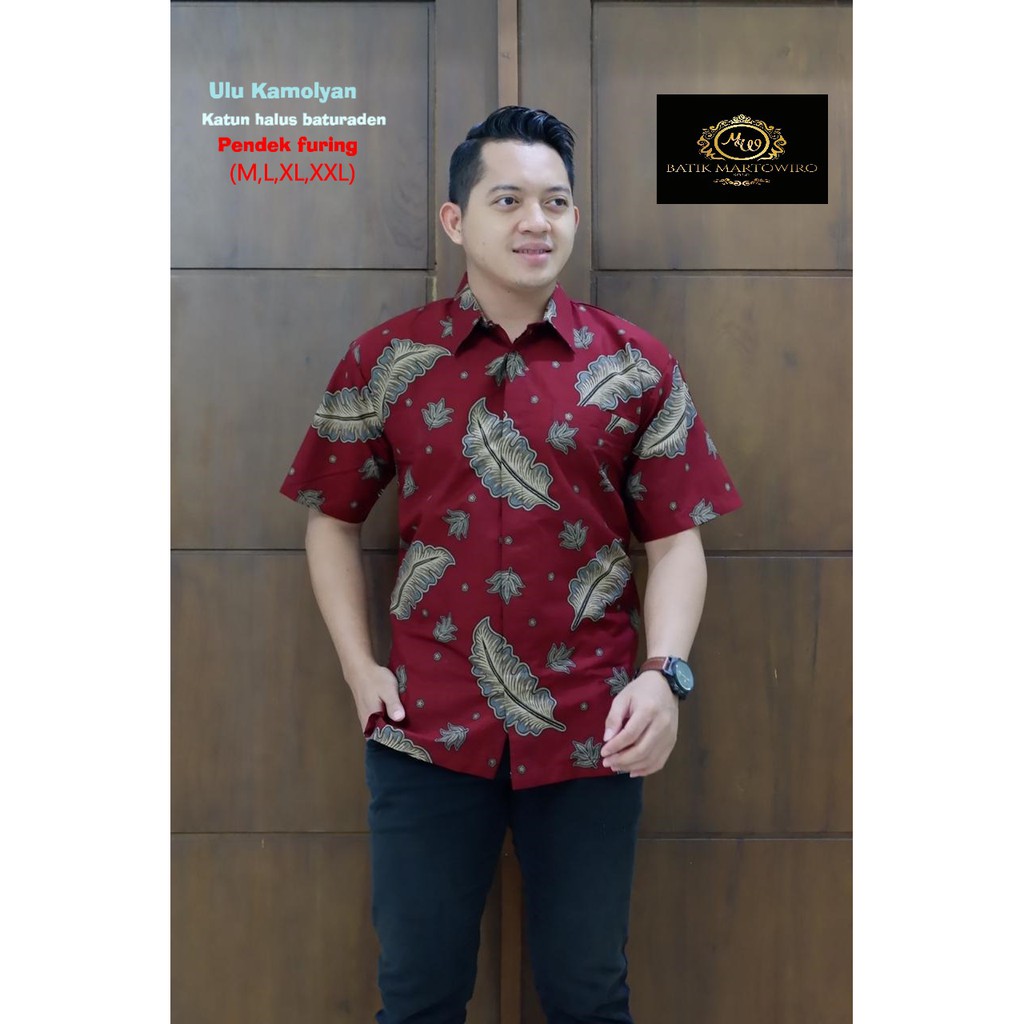 ULU KAMULYAN PENDEK Batik Pria Full Furing Bahan Katun Halus Baturaden