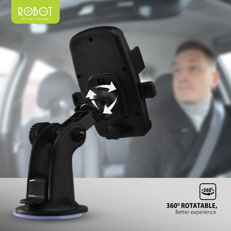 ROBOT RT-CH01 Rotation 360 Degree Car Holder HP Mobil Android/iPhone - Garansi Resmi 1 Tahun