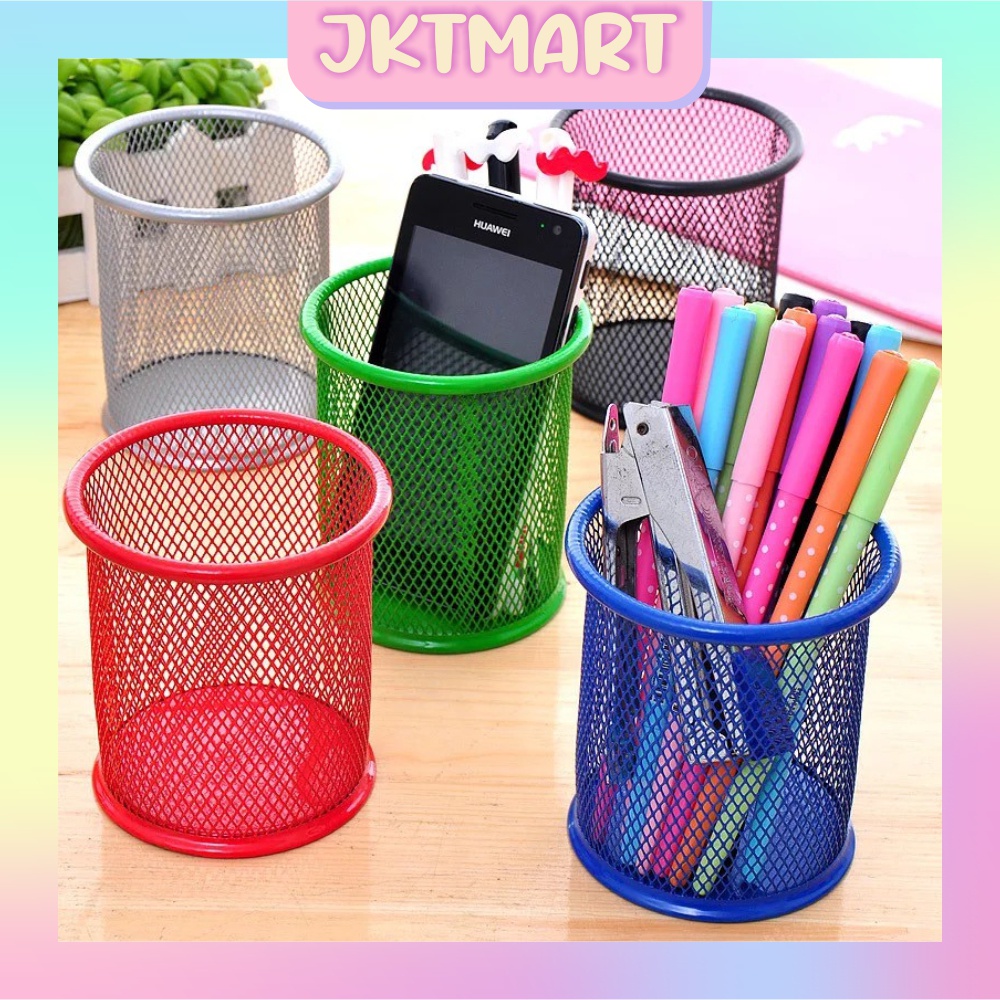 

⭐ JKTMART ⭐ Tempat Alat Tulis Pensil Pena Bulat Besi Pen Pensil IMPORT MURAH R010